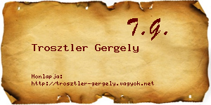 Trosztler Gergely névjegykártya